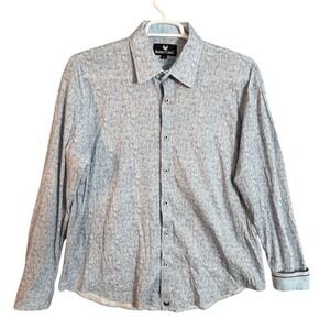 Butter Cloth Mens Blue Textured Print Long Sleeve Button Down Shirt XL